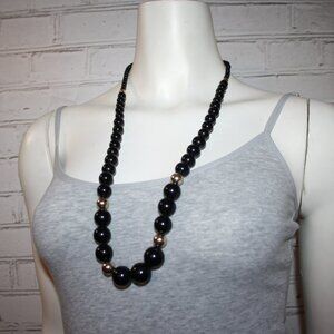 Beautiful chunky black and gold beaded ball necklace Charming Charlie